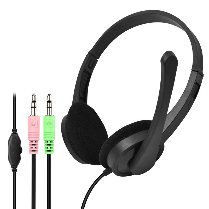 Wholesale gaming headset headphones with microphone customized cheap 3.5mm wired headset headphone for gamer office