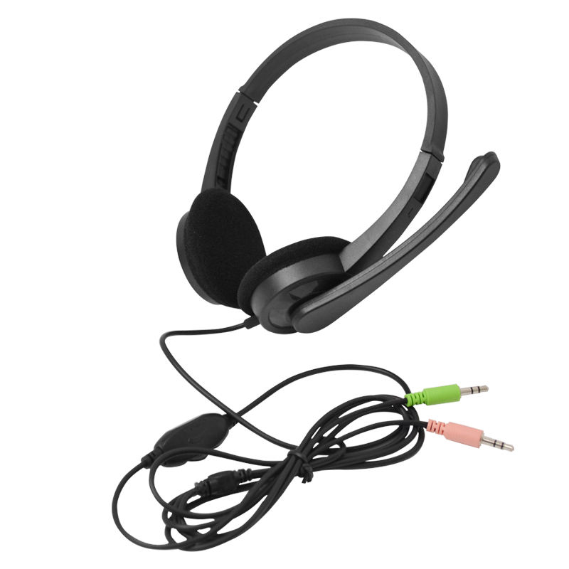 Wholesale gaming headset headphones with microphone customized cheap 3.5mm wired headset headphone for gamer office