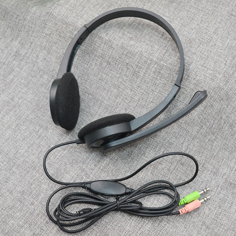 Wholesale gaming headset headphones with microphone customized cheap 3.5mm wired headset headphone for gamer office