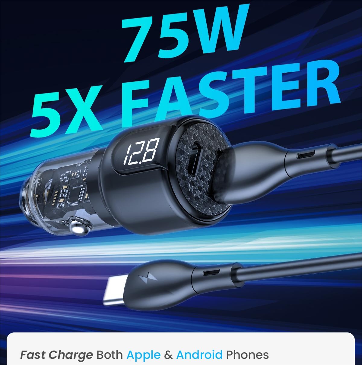 Mobile Car Charger Adapter for Samsung, iPhone