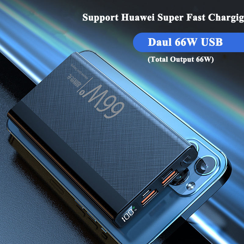 PD20W Power Bank 20000mah High Capacity Power Banks & Power Station 66W Mini Portable Mobile Phone PowerBank with LED Display