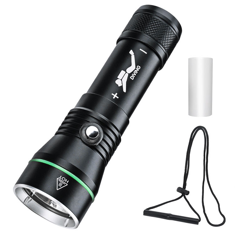 Professional diving flashlight 3000lumens Scuba Diving Torch Aluminum Alloy Diving Torch 110M diving depth Led Flashlight