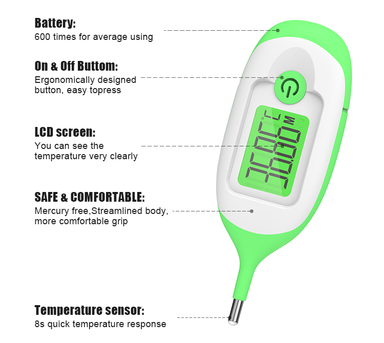 High Sensitive Fast Read Medical Electronics Waterproof Thermometers