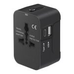 Universal Travel Adapter with USB C – All-in-One Worldwide Wall Charger with AC Power Plug Adapter for USA EU UK AUS