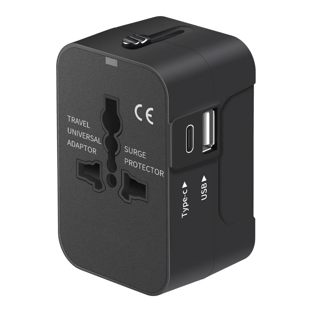 Universal Travel Adapter with USB C - All-in-One Worldwide Wall Charger with AC Power Plug Adapter for USA EU UK AUS