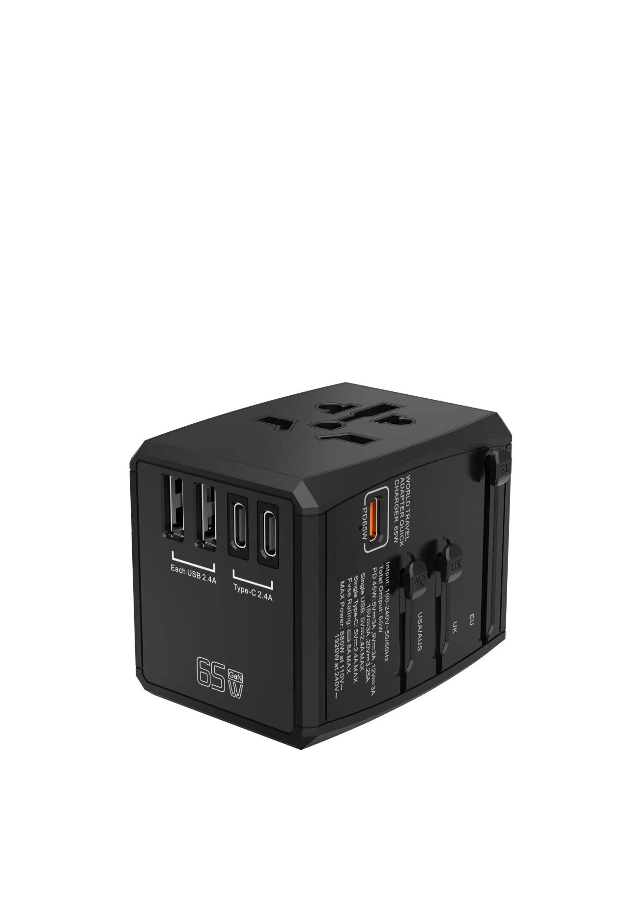 PD 45W Dual USB 3 TYPE C Port Universal Travel Adapter Charger Worldwide Chargers for Travelling