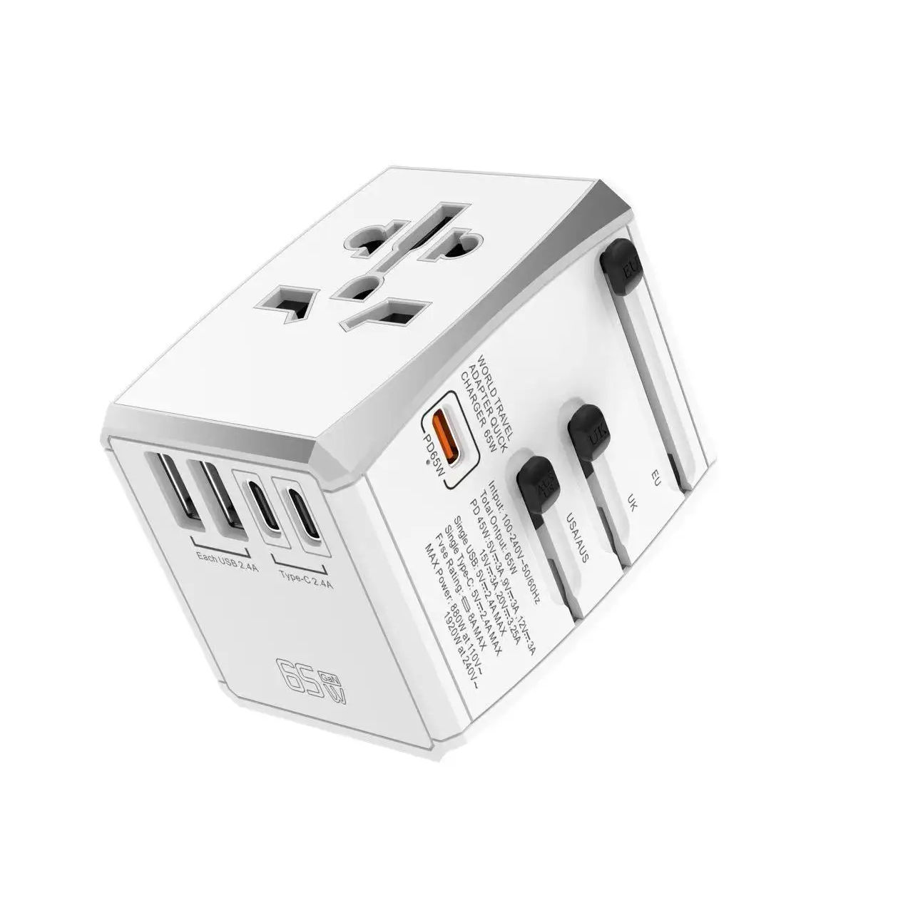 PD 45W Dual USB 3 TYPE C Port Universal Travel Adapter Charger Worldwide Chargers for Travelling