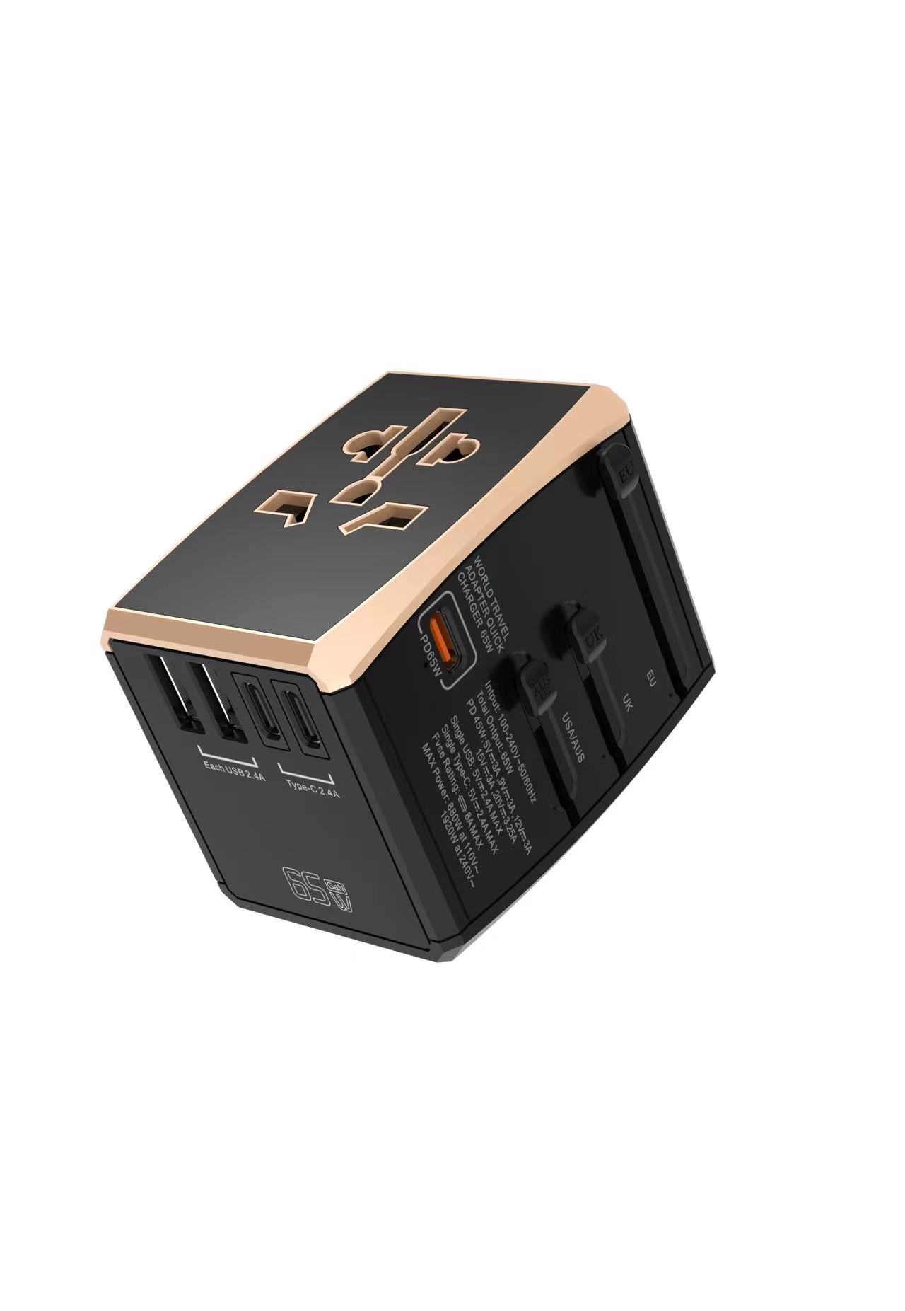 PD 45W Dual USB 3 TYPE C Port Universal Travel Adapter Charger Worldwide Chargers for Travelling