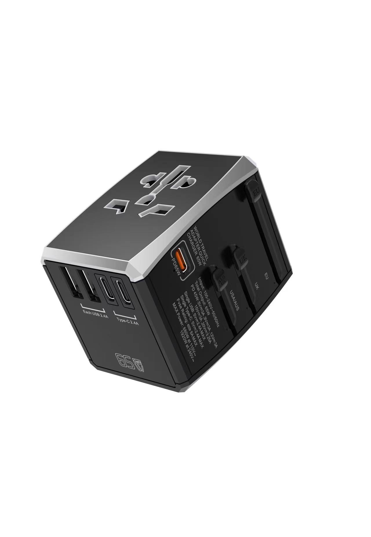 PD 45W Dual USB 3 TYPE C Port Universal Travel Adapter Charger Worldwide Chargers for Travelling