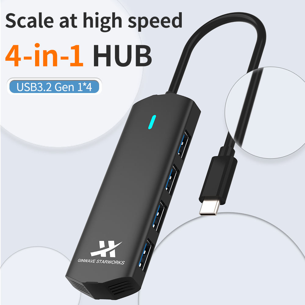 New Series multi 4 ports usb3.0 ports type-c 5Gbps data hub adapter connector