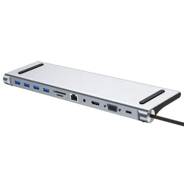 11 in 1 USB C Docking Station competitive manufacturer price Aluminum Alloy type c functional usb hub