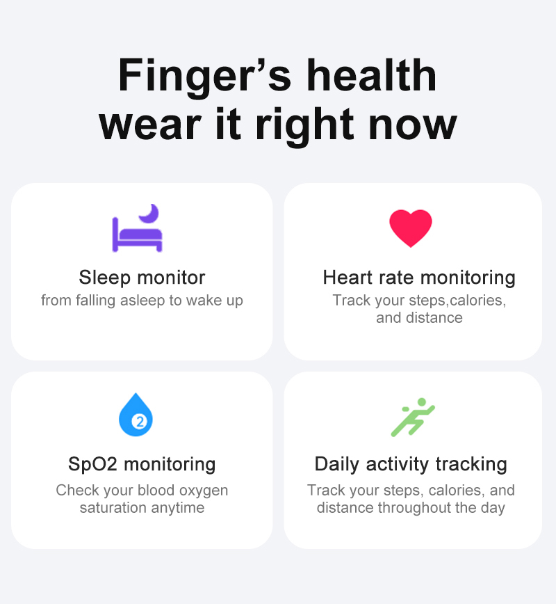 New trend Fashion Health ring finger fitness tracker Heart rate blood oxygen QRing App 5ATM waterproof R02 Smart Ring