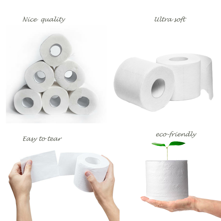 Recycled toilet tissu paper Bamboo Towel Paper Roll Toilet Tissue Paper