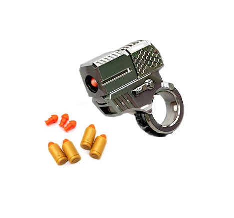 New design soft bullet decompression toy gun handheld fingertip fidget toys alloy material finger toy gun