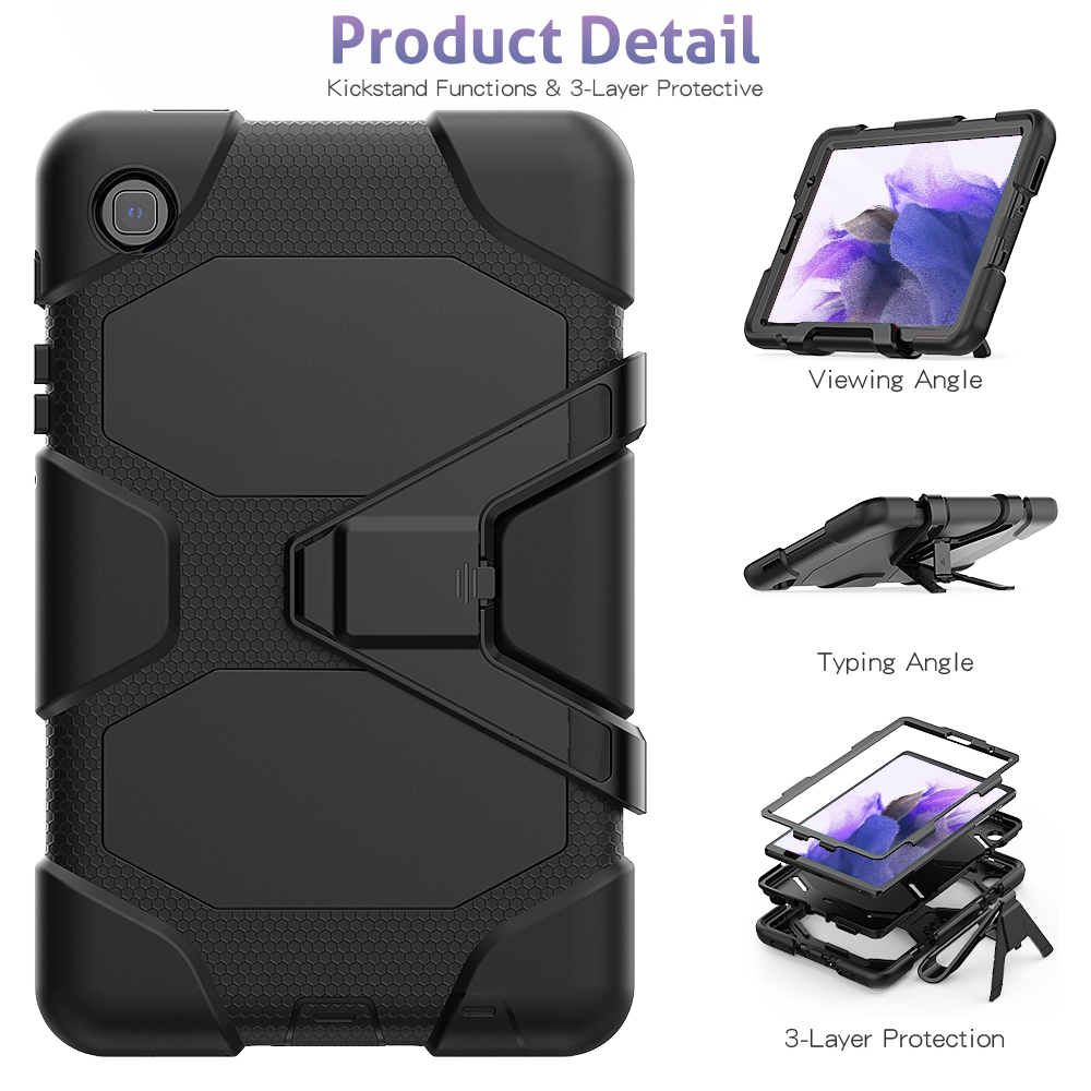 Heavy Duty Rugged Silicone Tablet Case for Samsung Galaxy Tab A7 Lite 2021 T220 T225 Shockproof Cover With Screen Protector