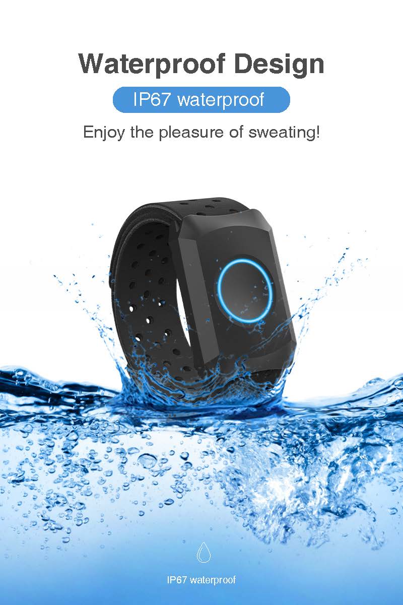 Chileaf Fitness Tracker Heart Rate Monitor IP67 Waterproof Activity Tracker Compatible with Wahoo App