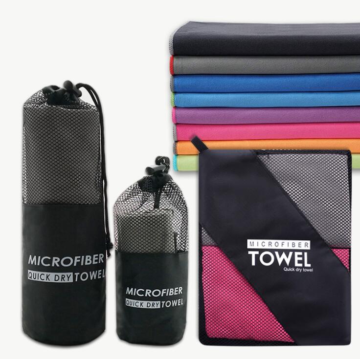 Dry fit sport towel portable sport towel microfiber with mesh bag quick drying gym towel