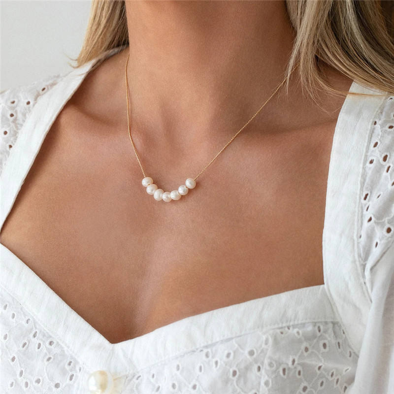 Silver girl jewelry 18k gold mini irregular freshwater pearl women necklace