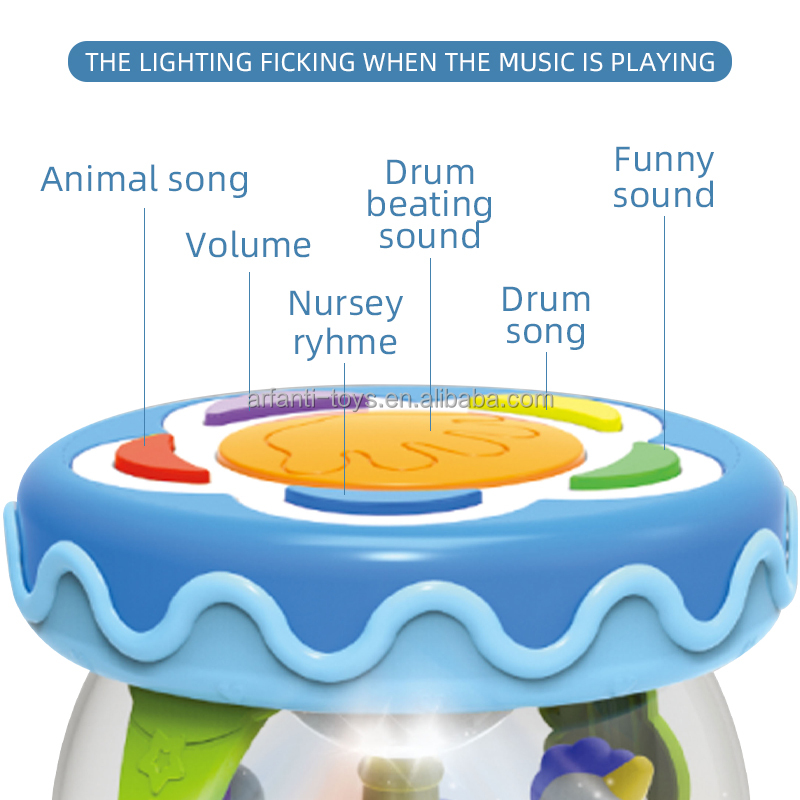 Educational Multi-Functional Baby Girl Toys Musical Carousel Music Instrument Baby Sound Drum Toy 2-4 Year