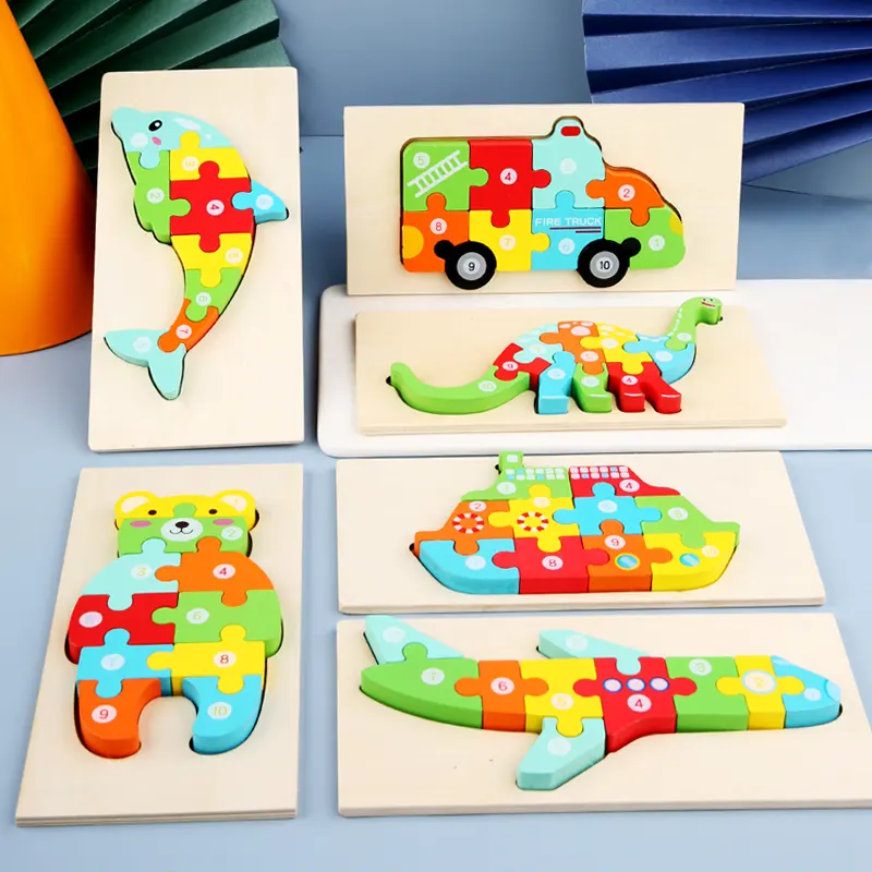 3D Puzzle Educational Toys Wooden Jigsaw Puzzle Toys Children's Wooden Toys