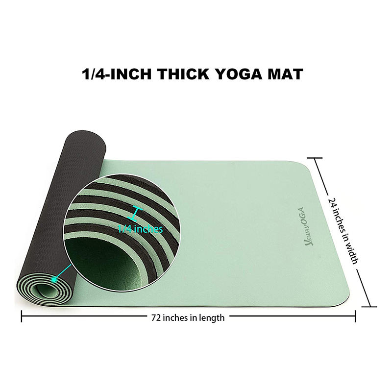 Dropshipping Tpe yoga Matt De yoga Sport Gym Yogamatt Anti Slip 6mm Custom Logo UV Print Eco Friendly Double Layer Tpe Yoga Mat