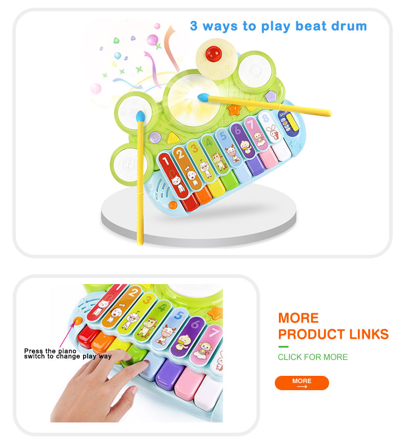 Children Educational Piano Keyboard Toy Drum Set Musical Xylophone Toy for Kids