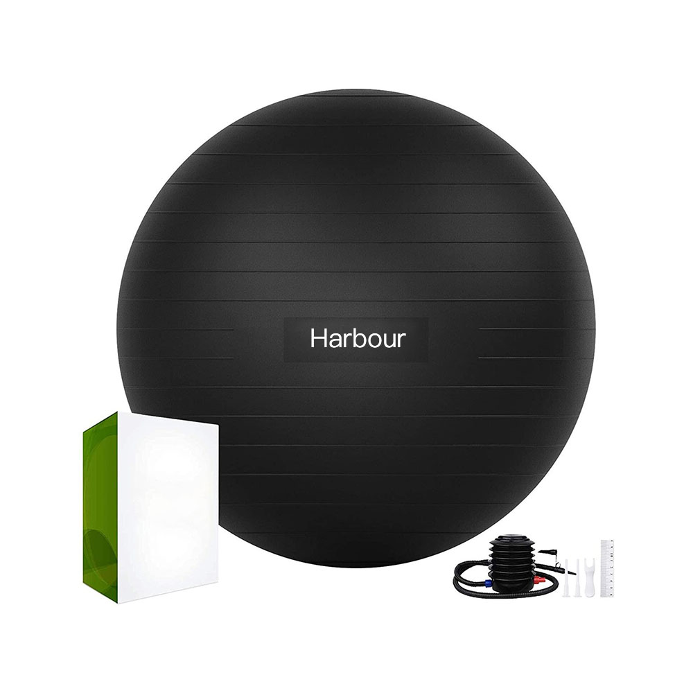 Big Black Yoga Balls Exercise Ball for Yoga 55cm 65cm with Air Lift