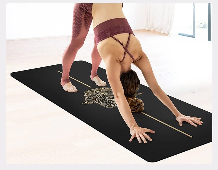 5mm extra large custom gold printed black rubber yoga mat PU