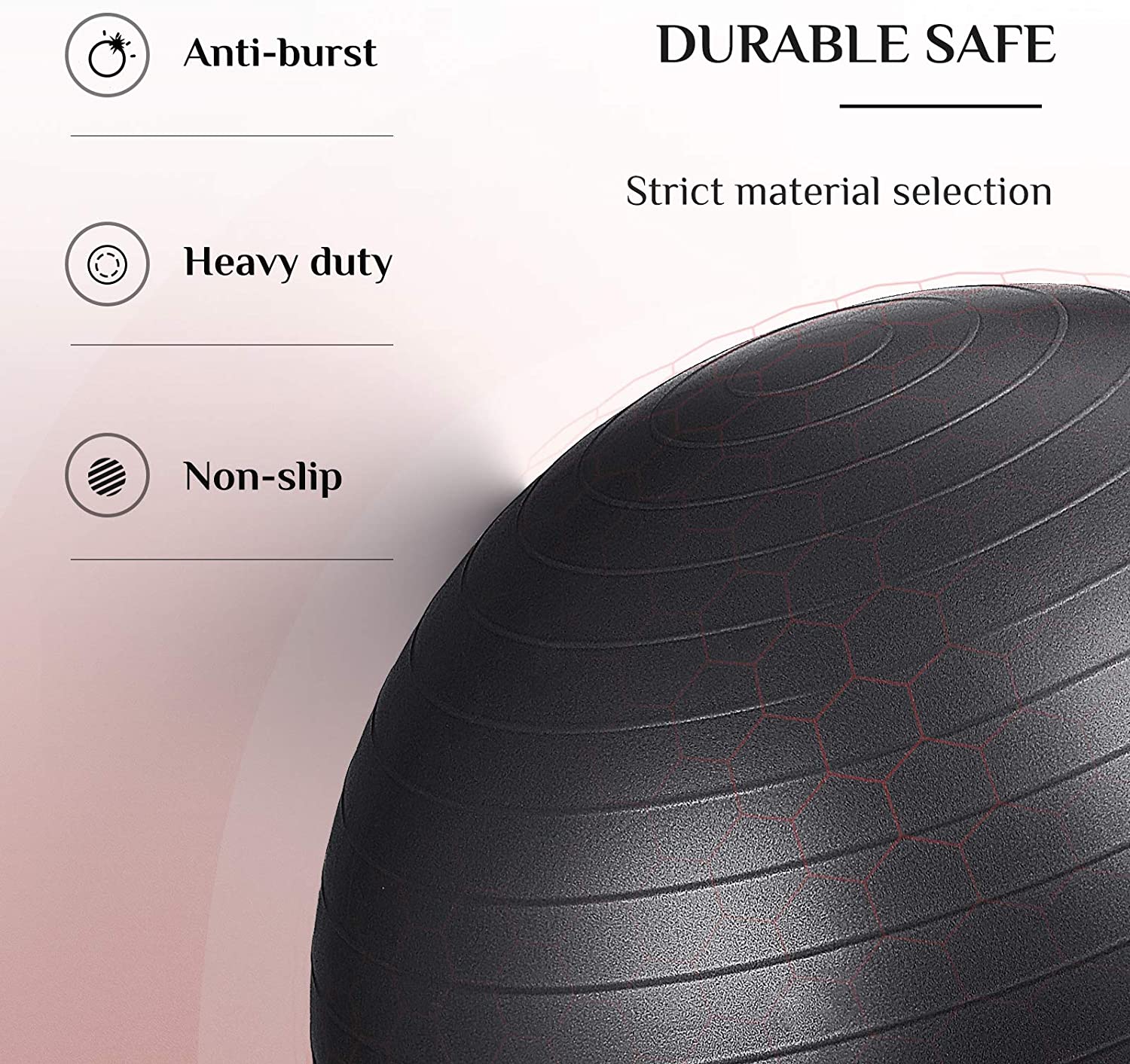 Big Black Yoga Balls Exercise Ball for Yoga 55cm 65cm with Air Lift