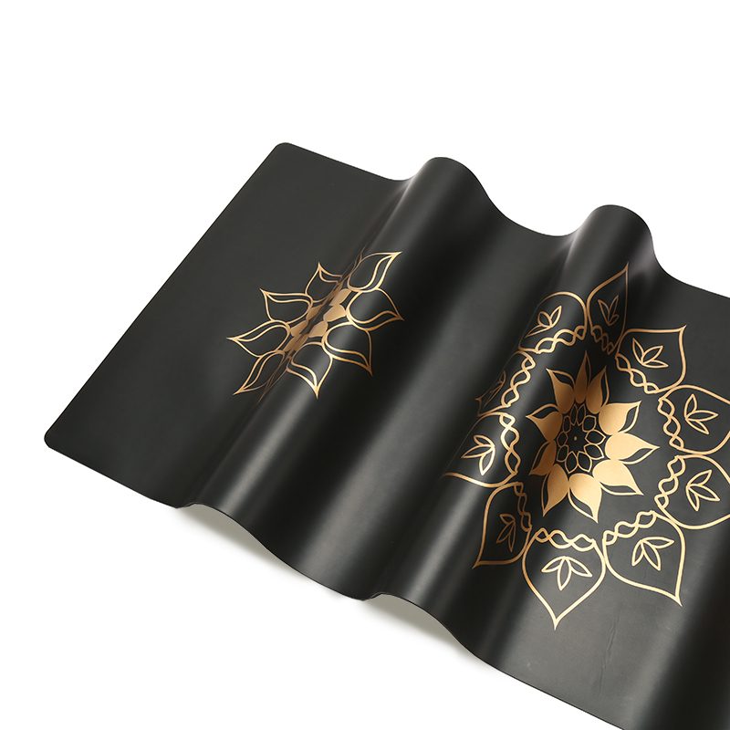 5mm extra large custom gold printed black rubber yoga mat PU