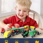 Kids Educational Toy Montessori Building Block Car Magnetic Wooden Railway Train Toys For Kids