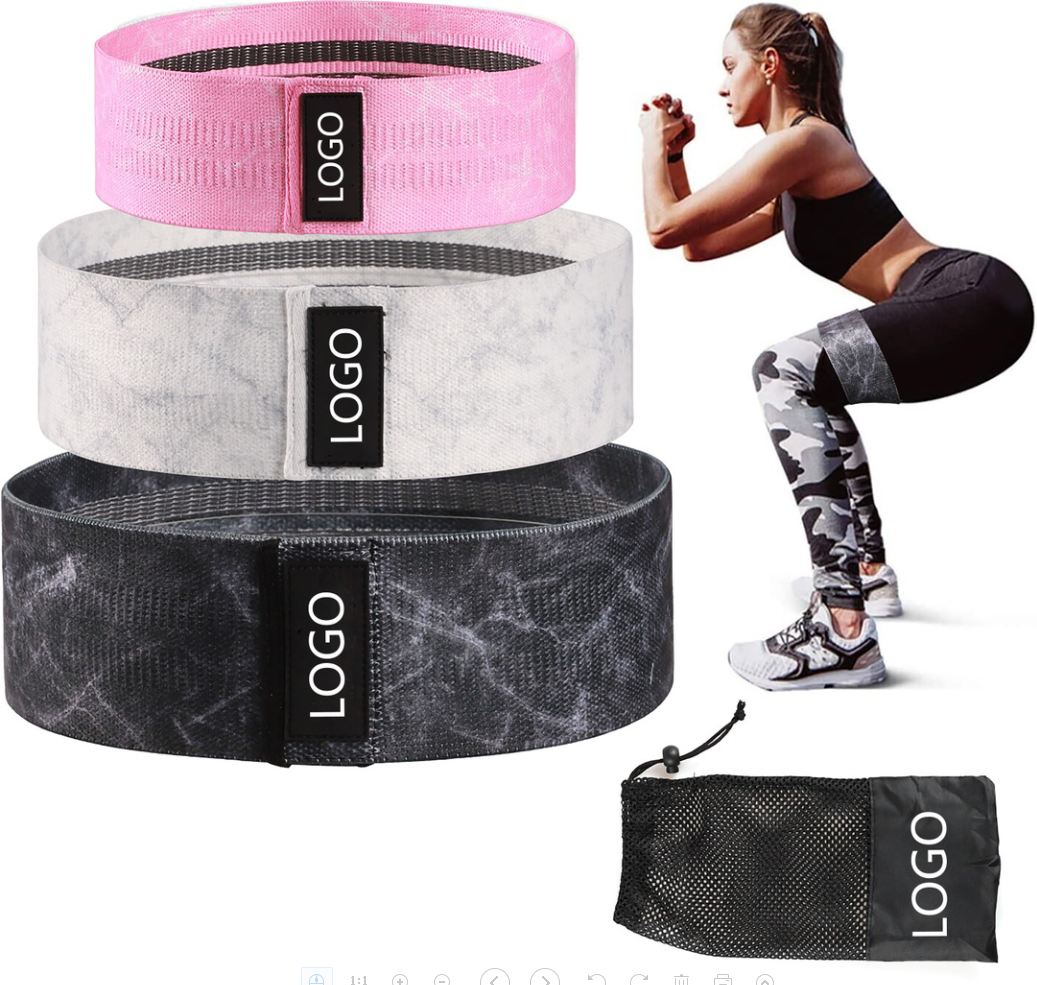 Marble Printed Pattern Hip Bands Loop Exercise Fabric Resistance Bands Hip Circle Glute Booty Band