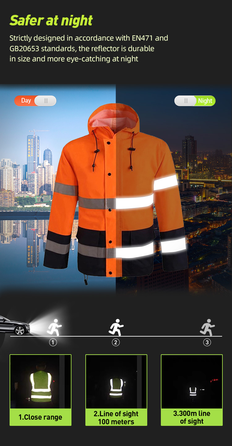 high visibility reflective safety vest reflective jacket waterproof