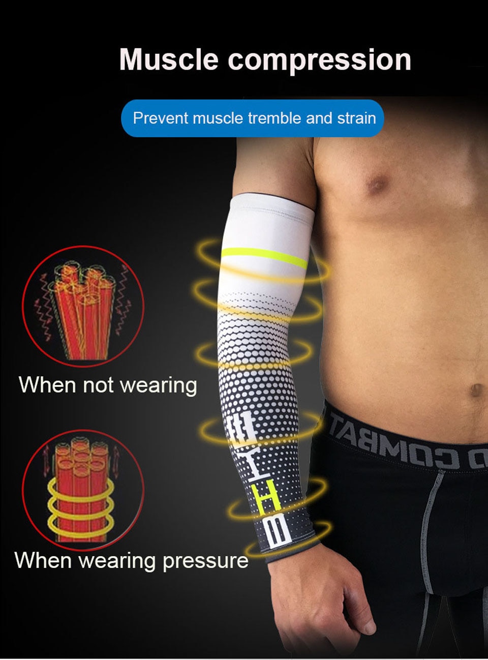 Football Cycling Sports Cooling Compression Arm Sleeves Cover Wrap UV Sun Protection Cover