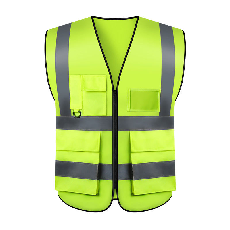 Wholesale custom Hi Vis reflective vest outdoor safety vest construction safety vest with pockets sleeveless reflective clothing