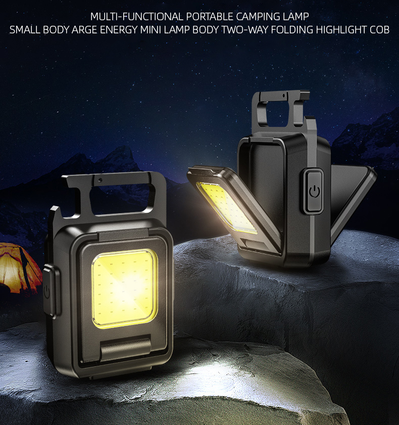 Mini Double COB Portable Led Torch Outdoor Keychain Flashlight Aluminum Body Torches Work Light Touch Light Led Flashlight Torch