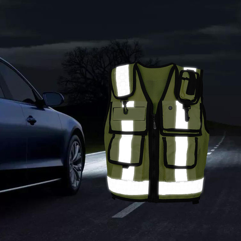 Black Safety Vest Construction Security Vest Hi Vis Men Reflective Safety Vest With Logo