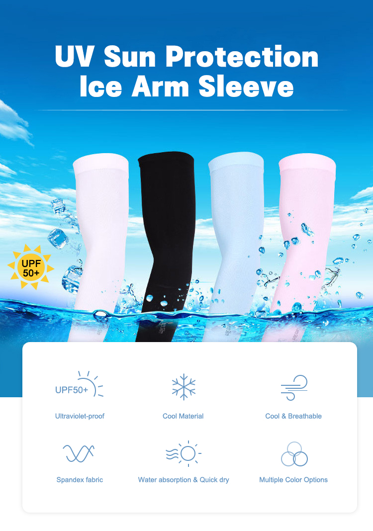 Sports Arm Sleeves with Thumbhole Full Sublimation Printing Anti-UV Heat Cool Features for Sports Fans