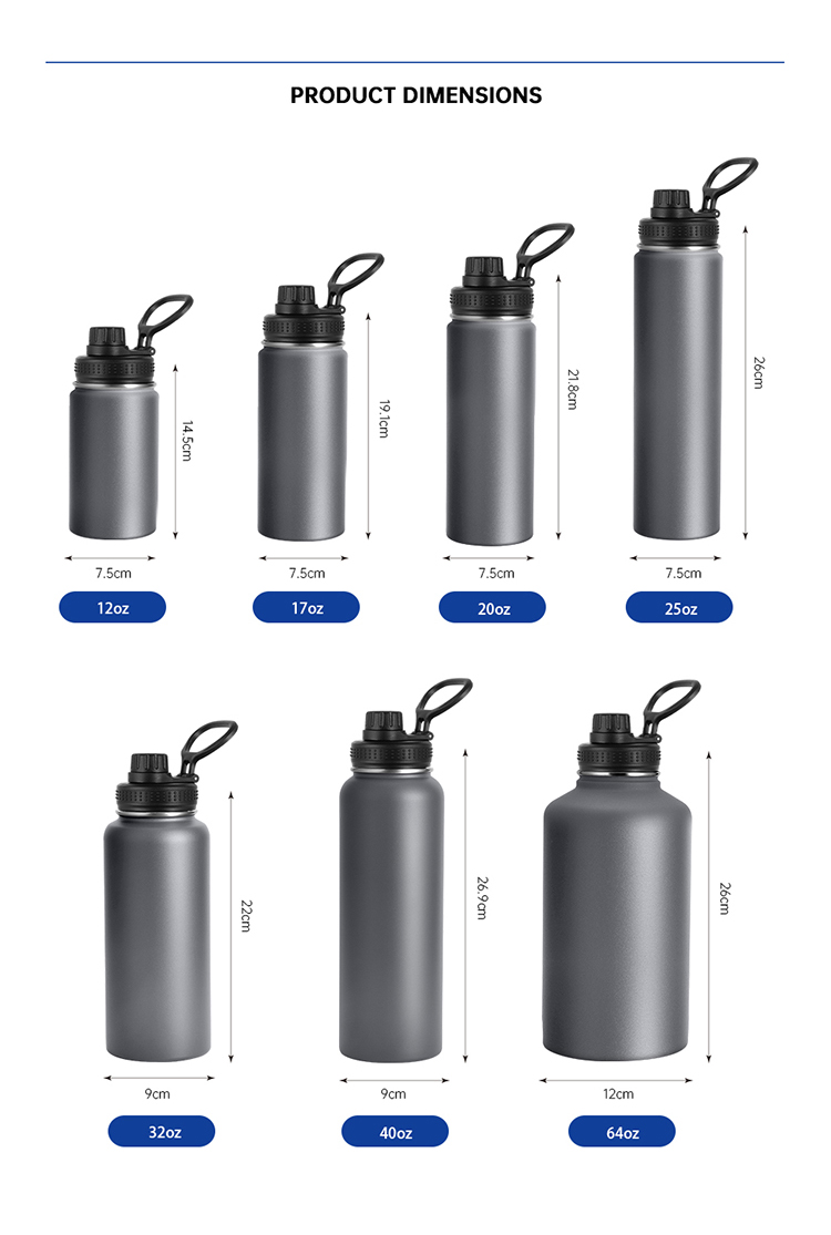 KARRY VESSEL Water Bottle Bpa Free Sports Flask Water Bottles Travel Stainless Steel Insulated Water Bottles