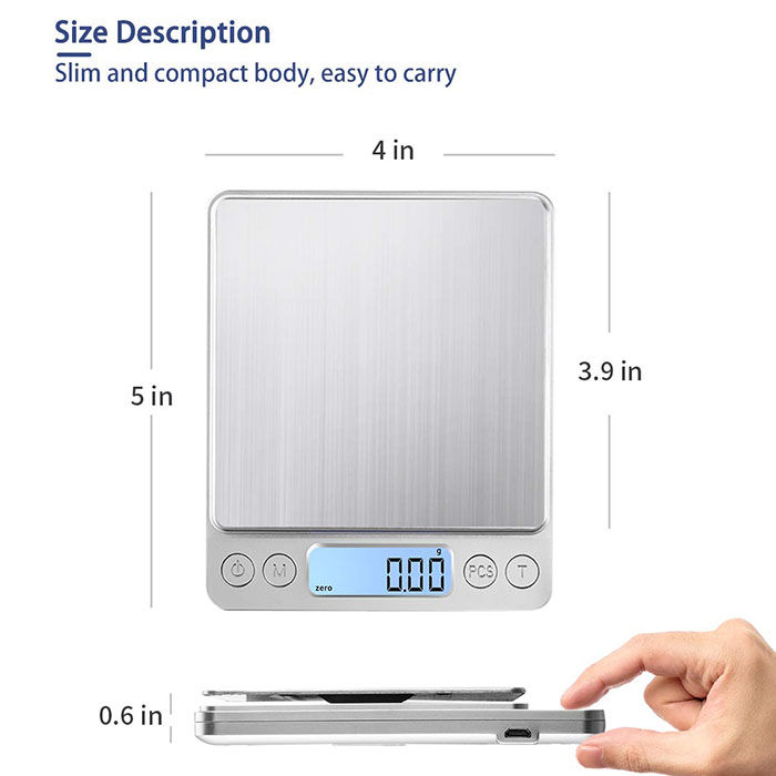 J&R Digital Commercial Jewelry Balance Weighing Gram Pocket Scale AWS 1kg 2kg 3kg 1000g 2000g 3000g 0.1g 0.01g