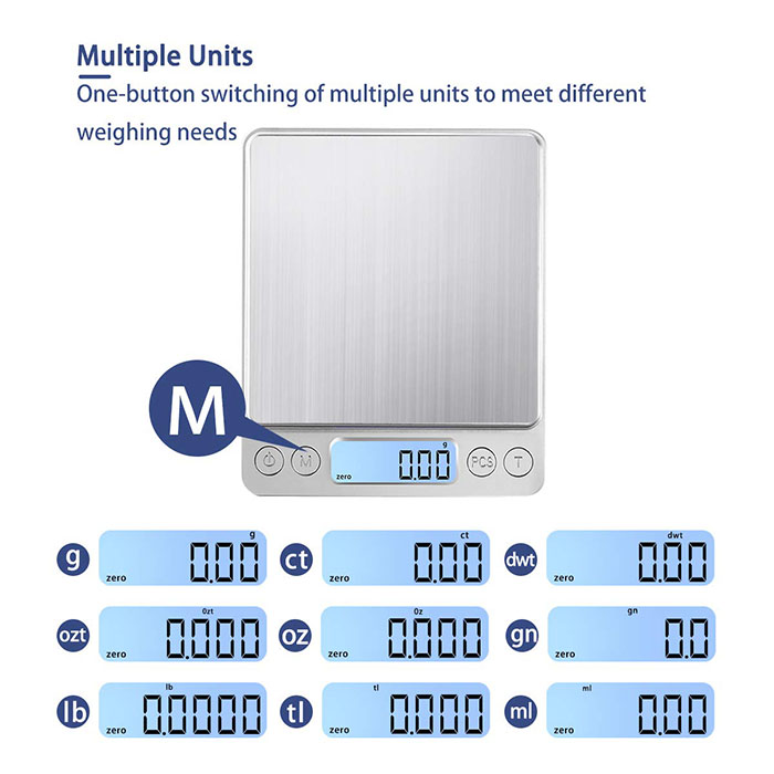 J&R Digital Commercial Jewelry Balance Weighing Gram Pocket Scale AWS 1kg 2kg 3kg 1000g 2000g 3000g 0.1g 0.01g