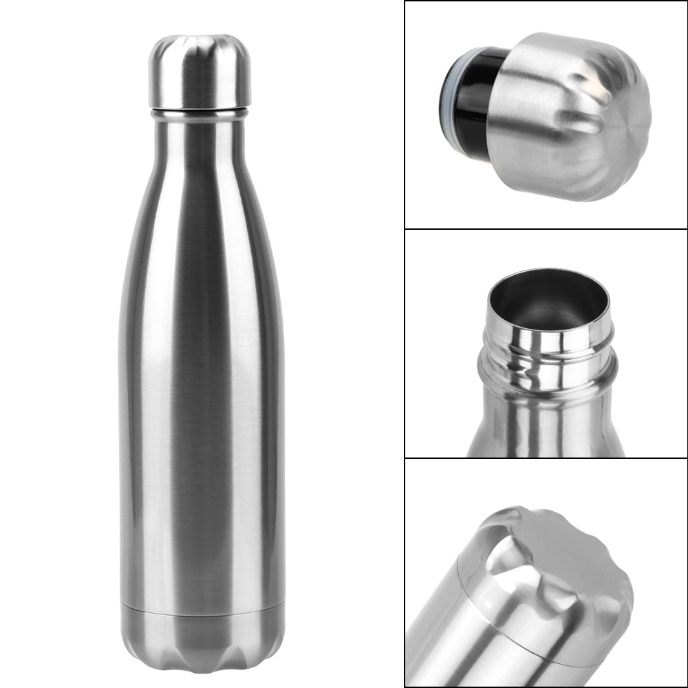 500ml Sports Water Bottle Travel Cup BPA Free Stainless Steel Water Bottle Cola Water Beer Double-Wall Vacuum Flask