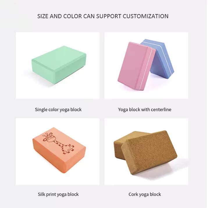 Custom Coloured Eco-Friendly High Density EVA Foam Yoga Block Non-Slip Fitness Exercise Brick