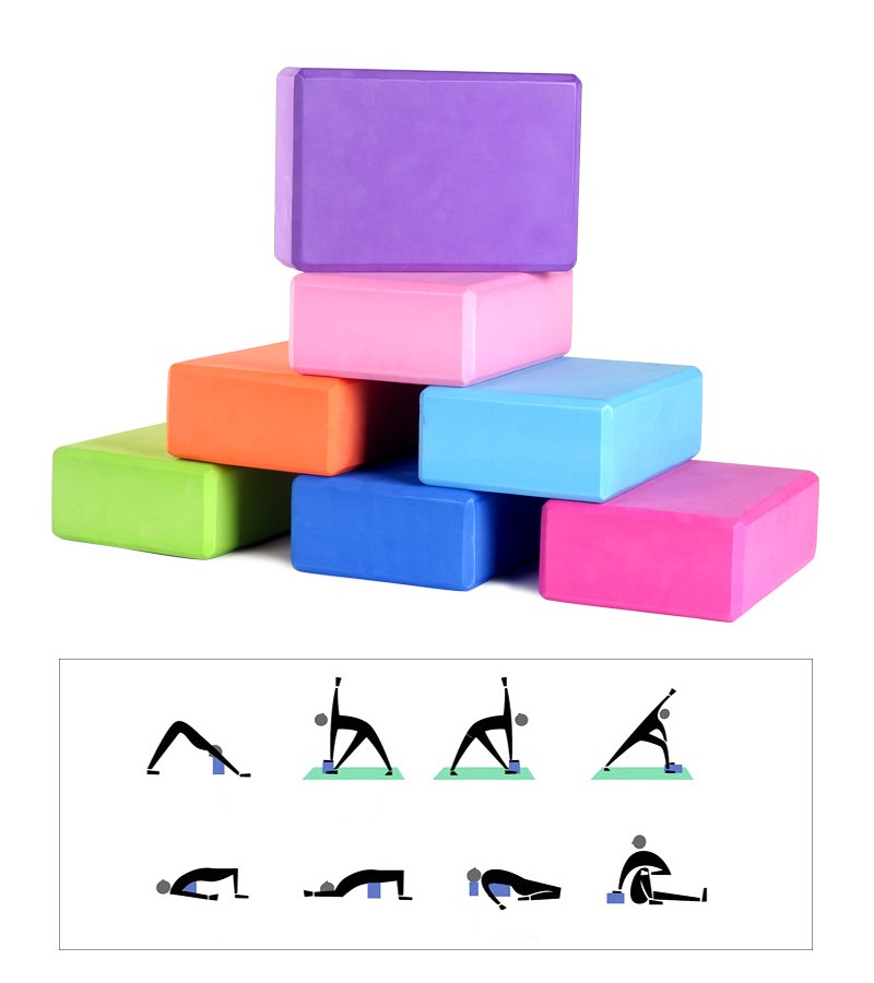 eva foam custom printed cork yoga block and bricks eco friendly for yoga exercise