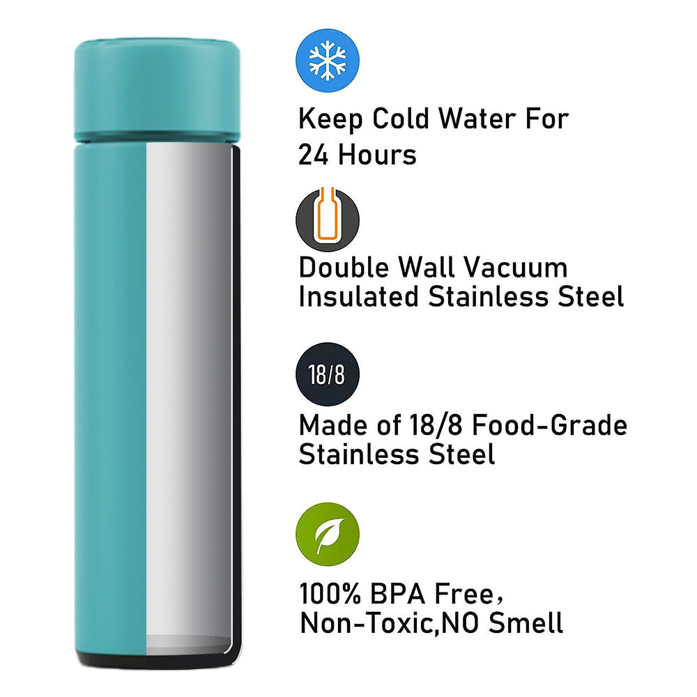 Top Seller Vacuum Insulated Smart Water Cup 500ml LED Vacuum Flask Stainless Steel Smart Water Bottle