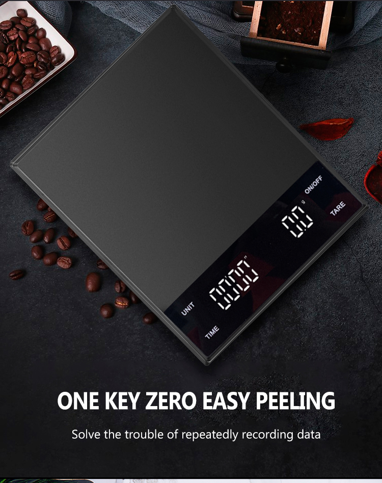 Customized 3kg 0.1g Rechargeable Digital Electronic Timing Balance Kitchen Scales Timemore Coffee Scale With Timer