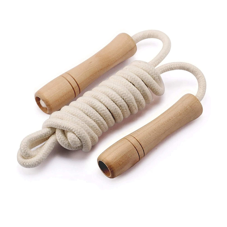 MIO Eoc Friendly Weighted Wooden Hand Cotton Speed Skipping Rope Jump Rope for Kids