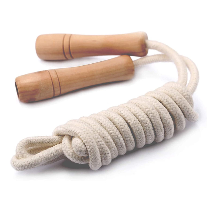 MIO Eoc Friendly Weighted Wooden Hand Cotton Speed Skipping Rope Jump Rope for Kids