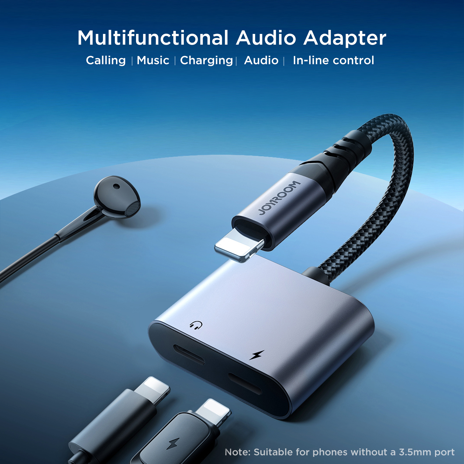 2-in-1 Audio Adapter Audio Splitter for ios 14 Above Connector