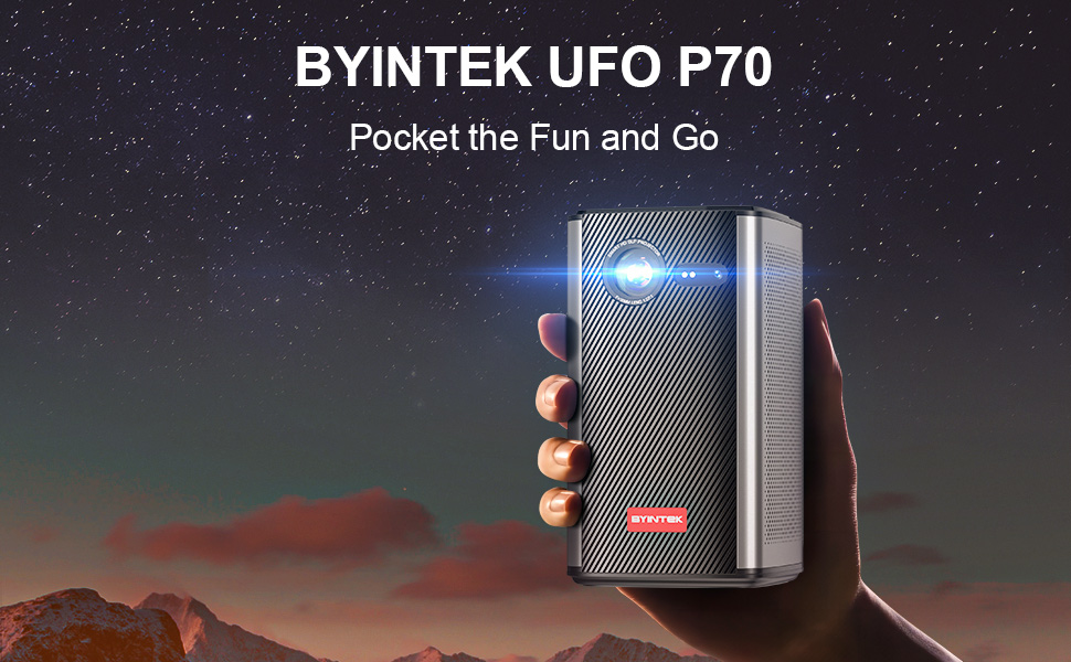 BYINTEK P70 New Mini DLP Android 9.0 OS Wifi 3D Projector hot selling Portable Projector 4K Mini Pocket Android beamer